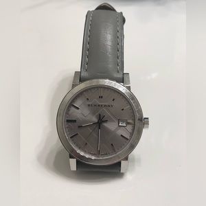 Burberry Stainless Steel Calfskin 38mm Heritage Quartz Watch BU9036- Gray